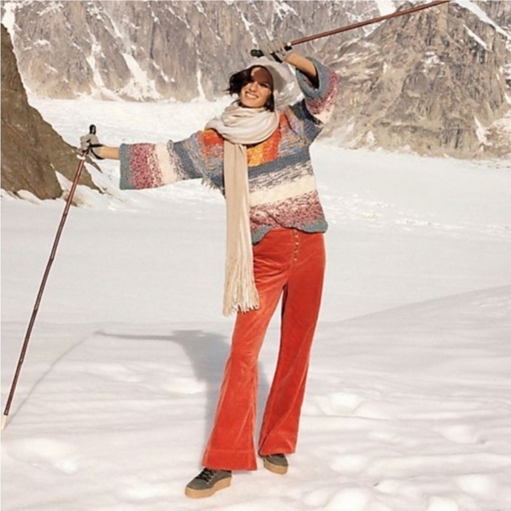 Anthropologie Sleeping on Snow Rainbow Sweater Size XS NWT